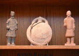 Chinese Terra Cotta Warrior Statues, Ancient Flask