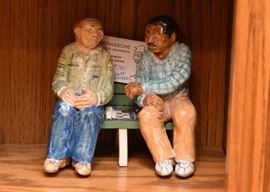 Figural Stoneware Art Pottery Salt & Pepper Shakers