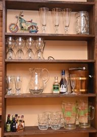 Glassware, Barware, Bar Glasses, Wood Ice Bucket