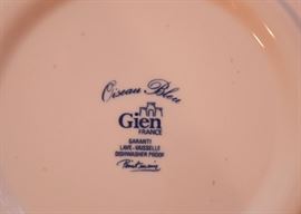 Gien Dinnerware (France) - Oiseau Bleu Pattern
