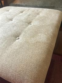 Large upholstered tufted ottoman with slide out trays