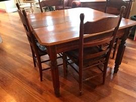 Antique table and four chairs