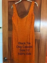 Black Tie Olig Cassini 100% Silk Size 12 dress