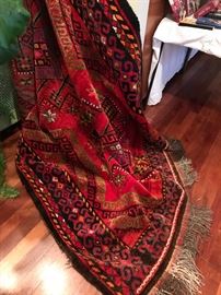 Amazing beautiful area rug from Russia. Handmade Kazak Rug