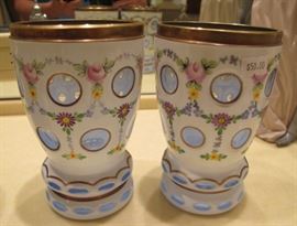 Bohemian Glass Cased glass vases