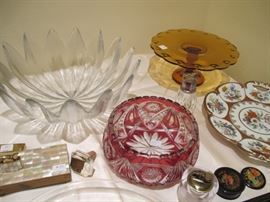 Large glass serving items