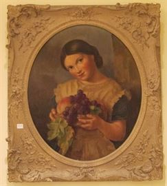 Painting Girl with Fruit