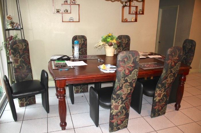 Dining Room Table and 6 Chairs and Lots of Decorative
