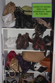 Handbags and Size 9 Ladies Shoes / Boots / Sneakers