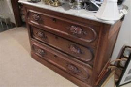 3 drawer chest carved knobs