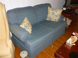 Blue loveseat