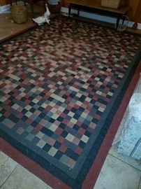 Checkerboard rug.  