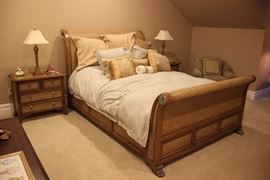 Kreiss Collection "Rangoon" queen bed 7 pair nightstands