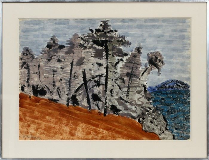 MILTON AVERY, (AMERICAN, 1885–1965), WATERCOLOR ON PAPER, 1956, "AUTUMN IN NEW HAMPSHIRE"
Lot # 2031  