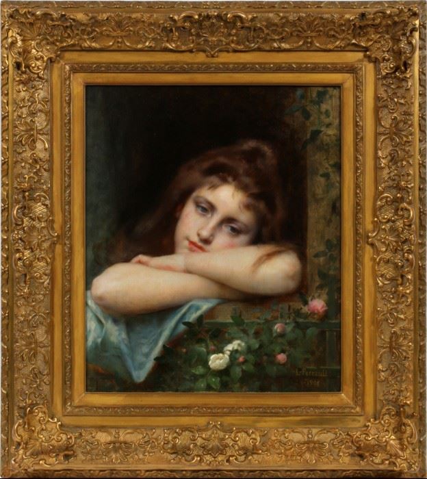 LEON JEAN BASILE PERRAULT (FRENCH, 1832–1908), OIL ON CANVAS, 1901, H 22", W 18 1/4"
Lot # 2008  