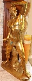 Large Gilt Bronze Athlete