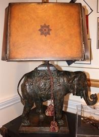 Bronze Elephant Lamp