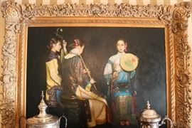 after Chen Yifei (1946-2005), Lingering Melodies From the Xunyang River, oil on canvas