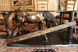 Bronzr Horses Table Base signed Remington