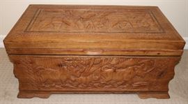Wooden Carved Animal Trunk