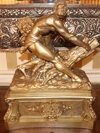 Bronze of Man and Lion