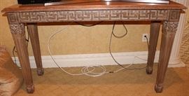 Console Table w/ Greek Key Skirt