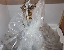 Brass and Crystal Chandelier