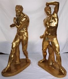 Gilt Bronze Wrestlers