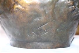 Signature on Bronze Art Deco Vase