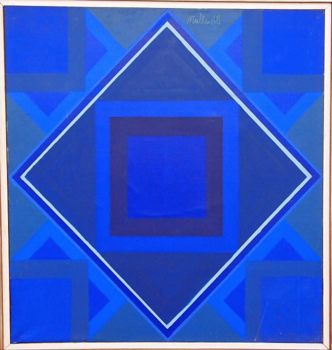 Albert Mullen (1921-1983) - Abstract Oil on Canvas. Signed and dated 1968 by Mullen, a Michigan artist who studied under Hans Hoffman and Fernand Léger.