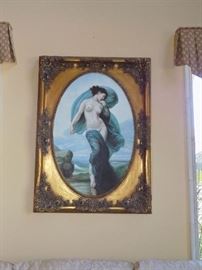 Antique Oil Painting in Gilded Hand Carved Frame