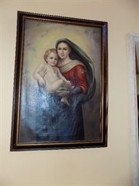 Antique Religious Oil, 18th Century