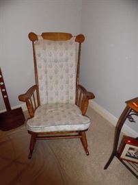 Very Old Rocking chair shown with removable cushions
