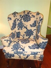 Floral wingback chair