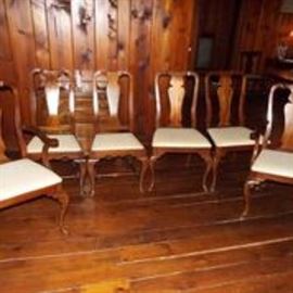 Dining room chairs (6).  Queen Anne reproductions  