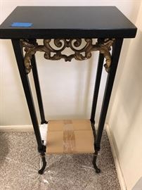 Black marble with gold accents plant stand