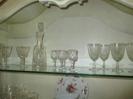 Waterford wine glasses and decanter - crystal stemware