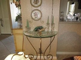 Half moon table for hallway