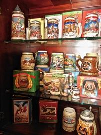 Collectible Budweiser Steins with Boxes