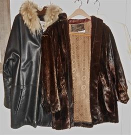 Beaver Jacket & Leather Coat with Fox Collar