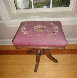 Hand needlepoint music stool