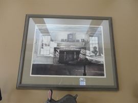 Print of Andrew Wyeth painting reflecting the style of the current great room