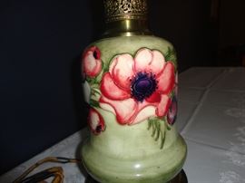 Detail of Moorcroft lamp