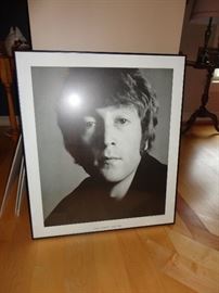Large framed photograph print of John Lennon