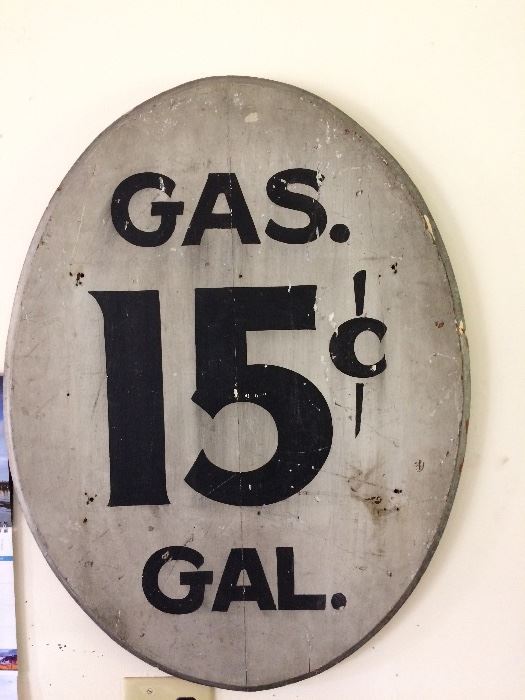 Early wood gas sign
