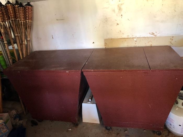 believed to be wood storage bins, they are on casters and in great condition.