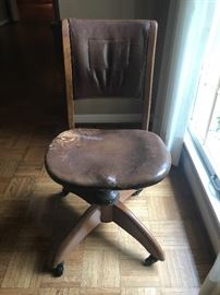 Early leather office chair