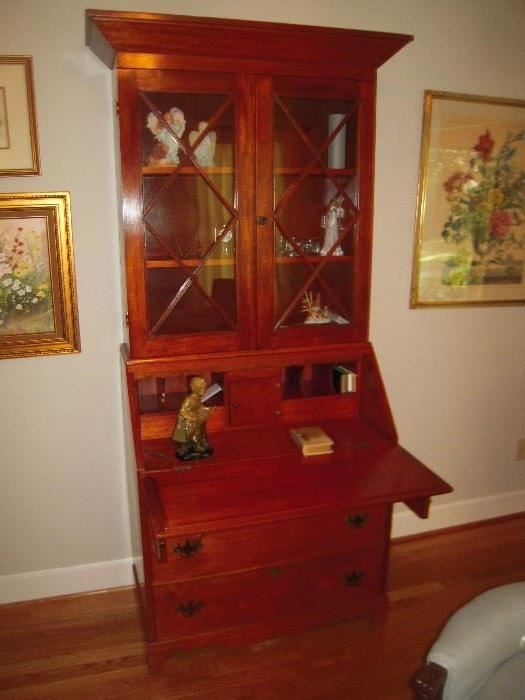 Mahogany sectary hand built by late Clyde Earls