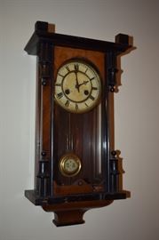 Beautiful Antique Wall Clock with Finialed Accents