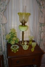 Wow! Just look at this Gorgeous Rare Antique Banquet Lamp with Cameo Cut Shade, Twisted Brass Stem and Lovely Porcelain Bowl!